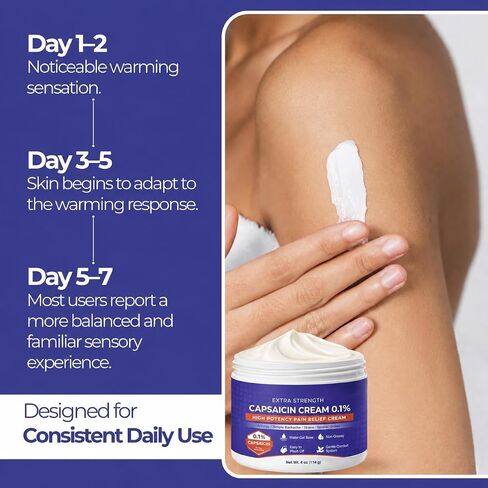 Capsaicin Cream Extra Strength - Neuropathy Relief Cream with 0.1% Capsaicin for Arthritis, Muscle, Joint and Lower Back - 4oz in Kuwait