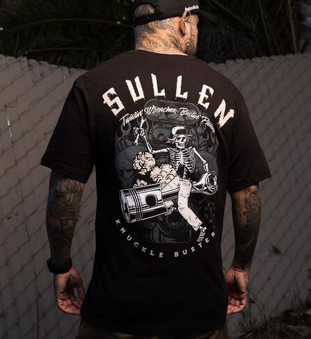 تي شيرت Sullen الرجالي Knuckle Busters Trade Made Capsule Tattoo Lifestyle Graphic Standard بأكمام قصيرة in Kuwait