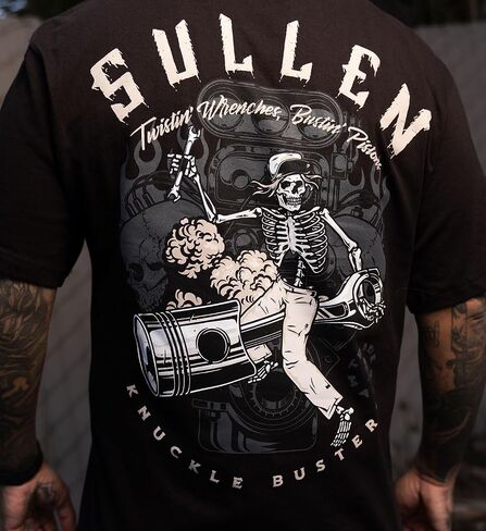 تي شيرت Sullen الرجالي Knuckle Busters Trade Made Capsule Tattoo Lifestyle Graphic Standard بأكمام قصيرة in Kuwait