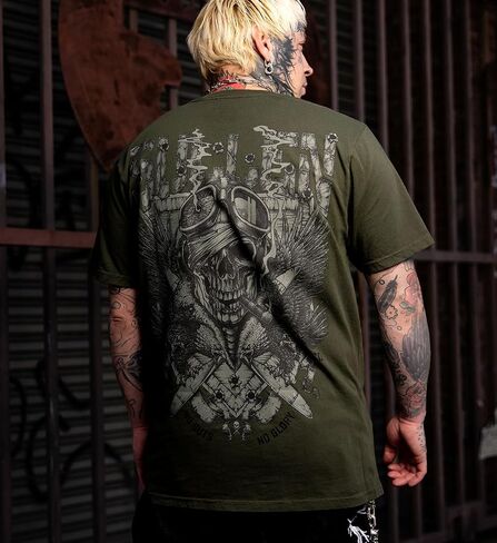 Sullen Men's Fighter Memorial Day Capsule Tattoo Lifestyle Graphic Premium Cotton Short Sleeve Tee in Kuwait