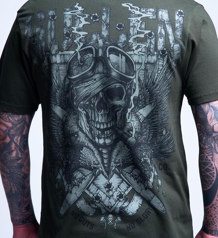 Sullen Men's Fighter Memorial Day Capsule Tattoo Lifestyle Graphic Premium Cotton Short Sleeve Tee in Kuwait