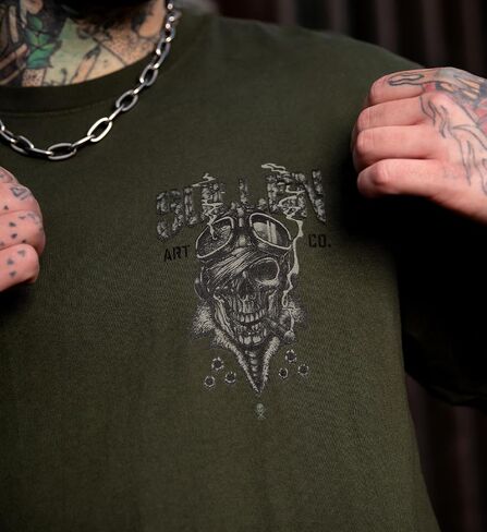 Sullen Men's Fighter Memorial Day Capsule Tattoo Lifestyle Graphic Premium Cotton Short Sleeve Tee in Kuwait