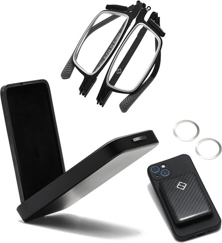 Hubeye Reading Glasses Thin Magnetic Foldable，Blue Light Blocking Readers Men Women, Ultra Slim Pocket Glasses for Travel in Saudi Arabia