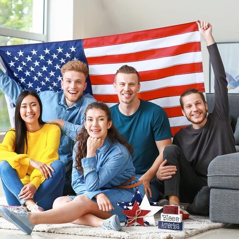 9 قطع من Kigley لتزيين الطاولة في الرابع من يوليو باللونين الأحمر والأبيض والأزرق علامة طاولة خشبية حمراء وبيضاء ونجوم زرقاء وديكور للألعاب النارية للذكرى السنوية الـ 250 لعيد استقلال المزرعة وديكور المنزل في المزرعة in Kuwait