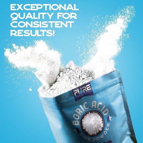 1 Pound Boric Acid Fine Powder - 99.9% Pure Fine Powder - Highly Effective Multi-Purpose Anhydrous 1 Pound Bag - Industrial Grade Strength in Kuwait