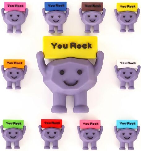 Mini Rubber Stone Positive Gifts You Rock Mini Rubber Figures Decorations and Encouragement Birthday Motivational Gifts for Colleague Staff Teacher Classroom Must Haves 10 pcs in Saudi Arabia