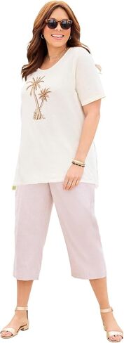Catherines Women's Plus Size Slub Knit Sparkling Sequin Tee in Saudi Arabia