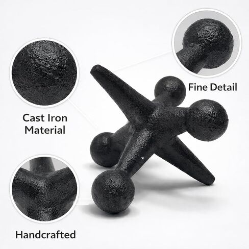 2 Pcs Vintage Cast Iron Jack Decor Statues,Industrial Retro Home Decor Sculptures, Decorative Bookends, Paperweights, Heavy Door Stopper, Rustic Shelf Coffee Table Desk Office Decor in Saudi Arabia