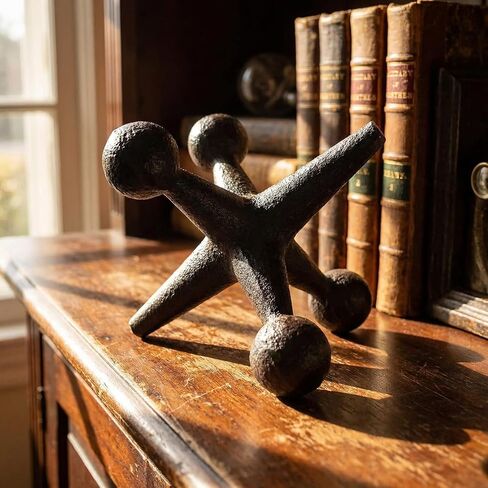 2 Pcs Vintage Cast Iron Jack Decor Statues,Industrial Retro Home Decor Sculptures, Decorative Bookends, Paperweights, Heavy Door Stopper, Rustic Shelf Coffee Table Desk Office Decor in Saudi Arabia