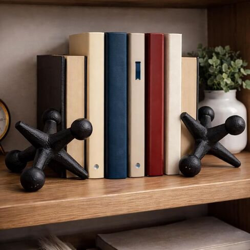 2 Pcs Vintage Cast Iron Jack Decor Statues,Industrial Retro Home Decor Sculptures, Decorative Bookends, Paperweights, Heavy Door Stopper, Rustic Shelf Coffee Table Desk Office Decor in Saudi Arabia