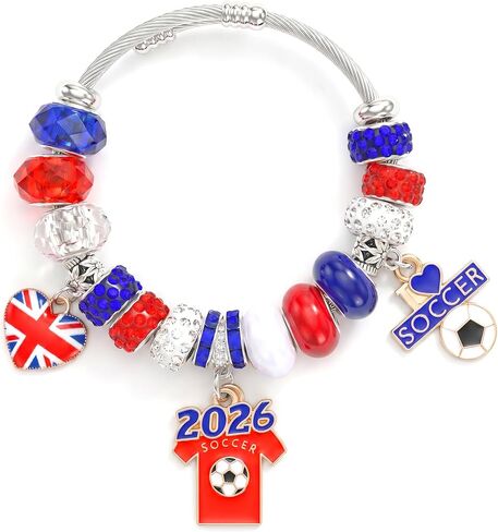 World Soccer Cup Bracelets for Women 2026 Game Day Bracelet Football Sports Gift for Fans in Saudi Arabia