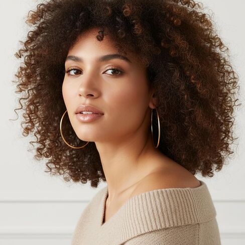 Jeffdad 4 Pairs Big Hoop Earrings for Women, Stainless Steel Hoops Earrings, Gold Silver Rose gold Black Oversize Earrings for Women in Kuwait