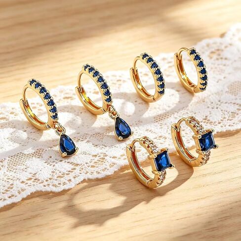 3 Pairs Gold Hoop Earrings for Women 14K Gold Plated Rhinestone Hoop Earrings Dainty Lightweight CZ Small Huggie Hoop Earrings Hypoallergenic Jewelry Gifts for Women in Saudi Arabia