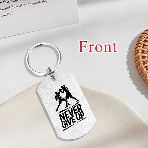 Alotozo Boxing Gifts - Boxing Keychain for Teens Boys, Never Give Up Inspirational Key Chain Gift for Boxers Athletes, Fathers Day Graduation Birthday in Kuwait