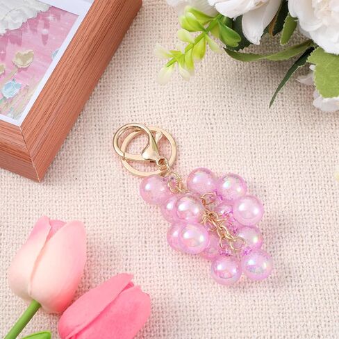 Grape Keychain Bag Purse Charms Backpack Accessories Cute keychain Accessories Fruit Keychains Car keyrings Handbag Gifts for Women Thanksgiving Christmas Birthday in Kuwait