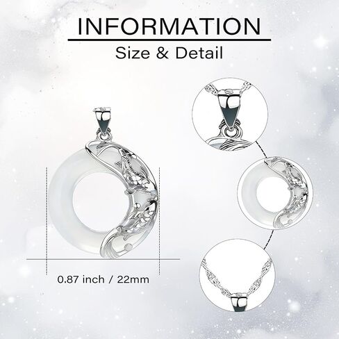 White Jade Necklace for Women, Koi Fish Circle Jade Pendant Necklace Harmony Good Fortune Round Pendant Healing Spiritual Jewelry Gifts for Mom Wife in Saudi Arabia