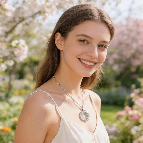 White Jade Necklace for Women, Koi Fish Circle Jade Pendant Necklace Harmony Good Fortune Round Pendant Healing Spiritual Jewelry Gifts for Mom Wife in Saudi Arabia