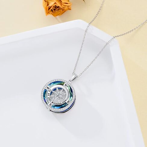 TOUPOP Necklace Gifts for Wife Compass Jewelry Women Anniversary Girlfriend Birthday Gift for Her Valentines I'd be Lost without You Sterling Silver Birthstone Necklaces in Kuwait