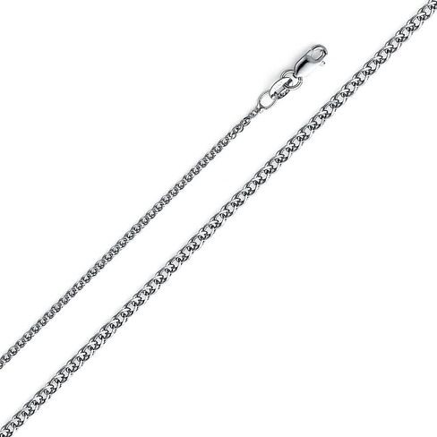 14k White or Yellow Gold 1.2mm Flat Open Wheat Chain Necklace in Saudi Arabia