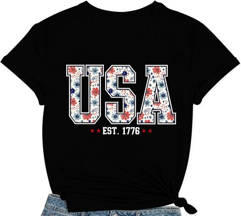 USA Family Matching Shirts 4th of July Parents T-Shirt Kids American 1776 Patriotic Tee Tops in Saudi Arabia
