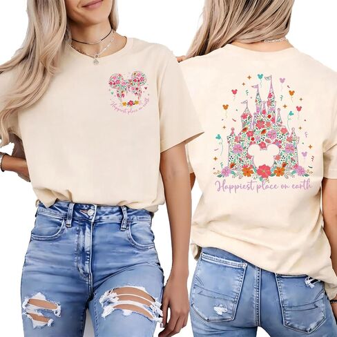 Magic Kingdom Shirt for Women Castle Graphic Shirts Family Vacation Holiday Outfit Tee Casual Short Sleeve Tops in Saudi Arabia