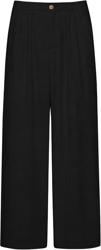 Linen Pants Women Comfy Wide Leg Dress Pants Summer Casual Slacks with Pockets Trendy Business Pants for Office Work in Kuwait