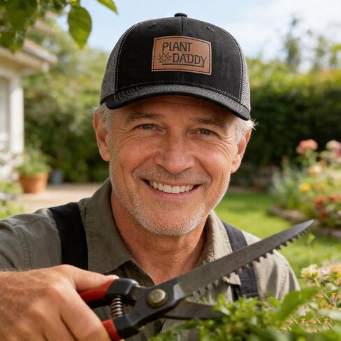 Gardening Gifts for Men, Plant Daddy Trucker Hat Classic Adjustable Gardenfather Snapback Baseball Cap Black in Saudi Arabia