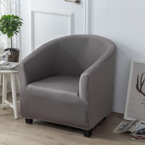 Wcxixo Tub Chair Cover Soft Non Slip Club Chair Slipcover Spandex Removable Armchair Sofa Cover Stretch Stylish Round Barrel Chair Cover with Arms in Saudi Arabia