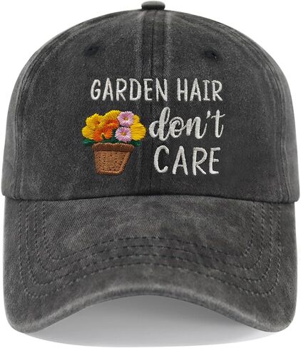 Gardening Hat for Women Mom Wife Mama, Adjustable Cotton Embroidered Garden Hair Don't Care Baseball Cap in Saudi Arabia