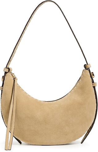 Tory Burch Women's Romy Suede Pick Stitch Half Moon Bag in Kuwait