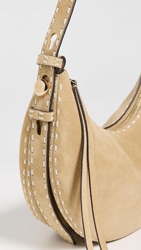 Tory Burch Women's Romy Suede Pick Stitch Half Moon Bag in Kuwait