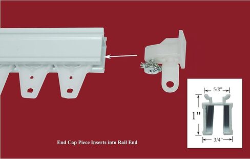 1-Pair Locking End Caps with Friction Carrier for Architrac, EZ-Track and Other Ceiling Drapery Tracks in Saudi Arabia