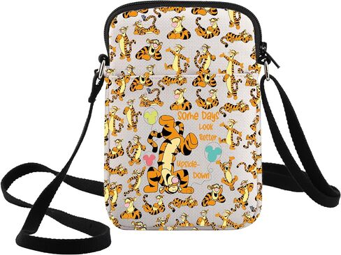 WZMPA Funny Tiger Crossbody Bag Tigers Inspired Gift Some Days Look Better Upside Adjustable Strap Bag Tiger Merchandise in Kuwait
