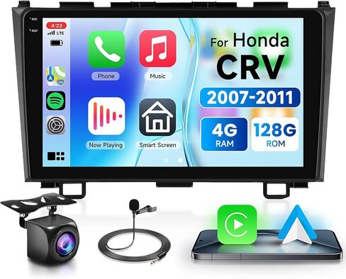 2+64G لـ Honda CRV 2007-2011 Android Car Stereo مع Carplay/Android Auto ، 9 بوصة الشاشة التي تعمل باللمس لراديو Bluetooth Car دعم WiFi GPS الملاحة USB FM/RDS SWC HIFI كاميرا الصوت in Kuwait