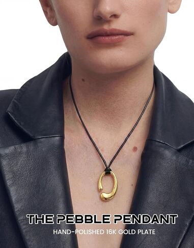 Krfy Chunky Gold Statement Pendant Necklaces for Women 16k Gold Silver Plated Long Necklace with Black Cord Large Big Pendant Necklace Boho Western Jewelry in Saudi Arabia