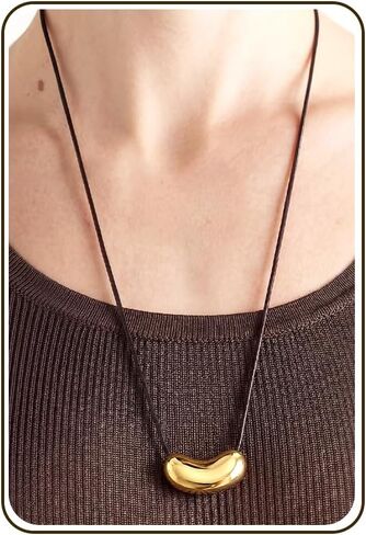 Krfy Chunky Gold Statement Pendant Necklaces for Women 16k Gold Silver Plated Long Necklace with Black Cord Large Big Pendant Necklace Boho Western Jewelry in Saudi Arabia
