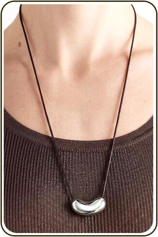 Krfy Chunky Gold Statement Pendant Necklaces for Women 16k Gold Silver Plated Long Necklace with Black Cord Large Big Pendant Necklace Boho Western Jewelry in Saudi Arabia