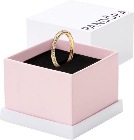 خاتم PANDORA ME Pavé - خاتم ذهبي للنساء - خاتم متعدد الطبقات أو قابل للتكديس - هدية لتألقها مع مكعب زركونيا - مع صندوق هدايا - مقاس 5 in Kuwait
