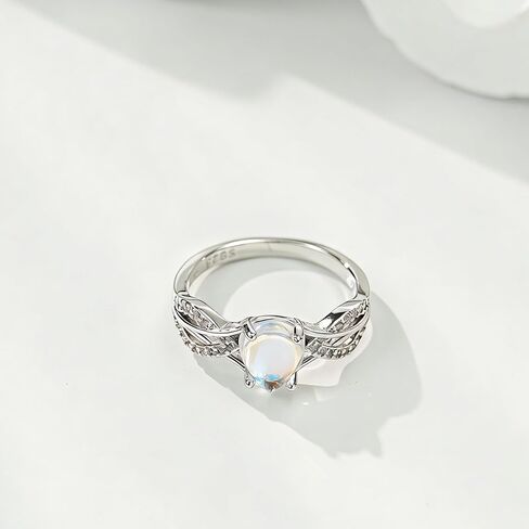 925 Sterling Silver Pear-Shaped Moonstone Ring for Women, Bohemian Infinity Knot Design, Celestial Vintage Jewelry, Gift for Her, Size 6-10 in Kuwait