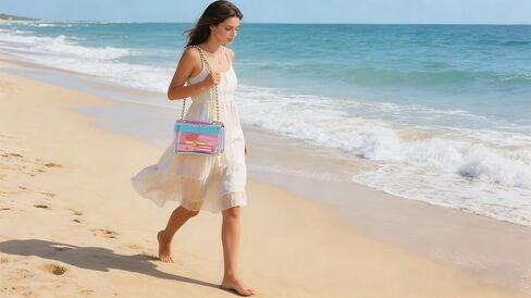 Holographic Message Bags Women's Clear Chain Shoulder Bag Cross Body Bag in Kuwait