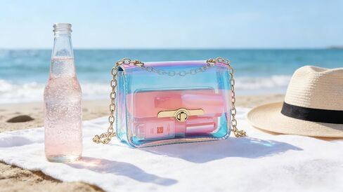 Holographic Message Bags Women's Clear Chain Shoulder Bag Cross Body Bag in Kuwait