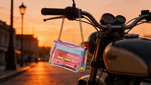 Holographic Message Bags Women's Clear Chain Shoulder Bag Cross Body Bag in Kuwait