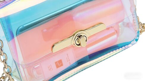 Holographic Message Bags Women's Clear Chain Shoulder Bag Cross Body Bag in Kuwait