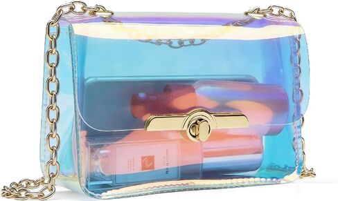 Holographic Message Bags Women's Clear Chain Shoulder Bag Cross Body Bag in Kuwait