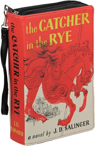 حقيبة على شكل كتاب باللونين الأحمر والأبيض من The Catcher in the Rye، حقيبة كروس أو حزام معصم، بطول 9.25 سم، مثالية لمحبي الأدب ومحبي الكلاسيكية الحديثة in Kuwait