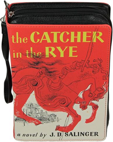 حقيبة على شكل كتاب باللونين الأحمر والأبيض من The Catcher in the Rye، حقيبة كروس أو حزام معصم، بطول 9.25 سم، مثالية لمحبي الأدب ومحبي الكلاسيكية الحديثة in Kuwait