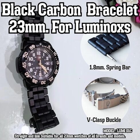 23mm Poly Carbonate Bracelet Watch Band For Luminox 3050 3950 Navy Seal COLORMARK features a 1.8mm Spring bar and V-Clasp double lock buckle Stainless Steel. Straight End link perfectly your watch 23mm.(Modal:LUMI 01C) in Saudi Arabia