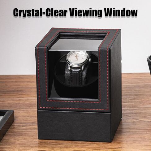 Premium Leather Watch Winder - Silent Motor with Adjustable Rotation, Soft Flexible Watch Pillows, Surprise Gifts for Father, Brother and Friend in Saudi Arabia