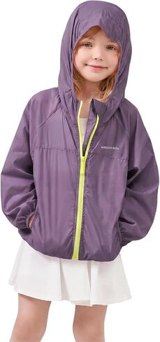 Miipat Girls Lightweight Sun Protection Jacket UPF 50+ Zip Up Hoodie Kids Active Sportswear Cooling Thin Tops in Saudi Arabia