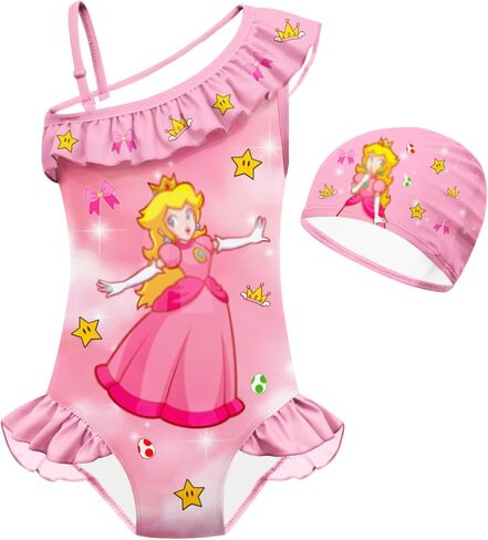 JAZZMAD Toddler Girls Graphic Swimsuits One Piece Ruffle Swimwear Kids Fashion Bathing Suit in Saudi Arabia